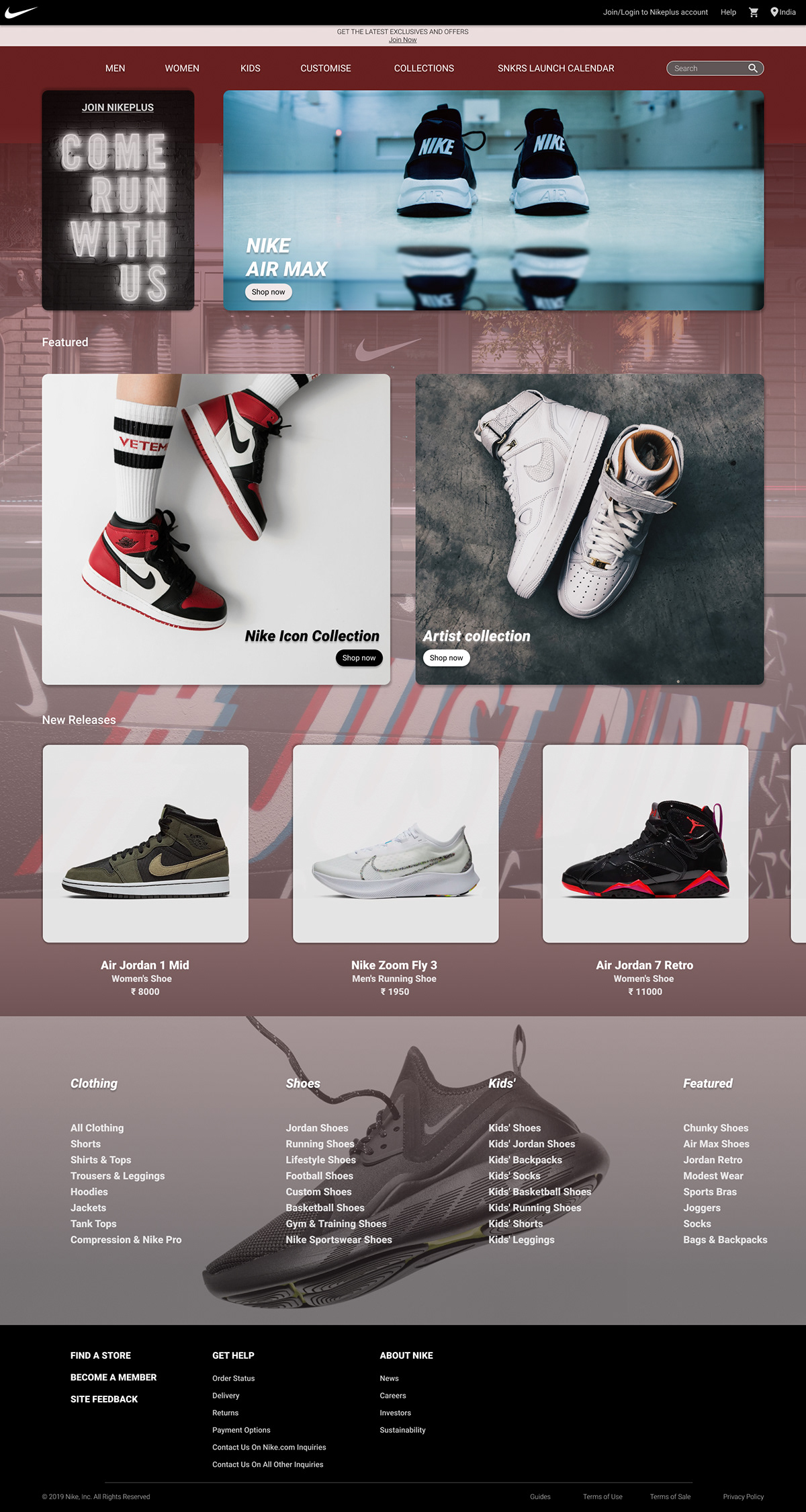 Nike website design on Behance