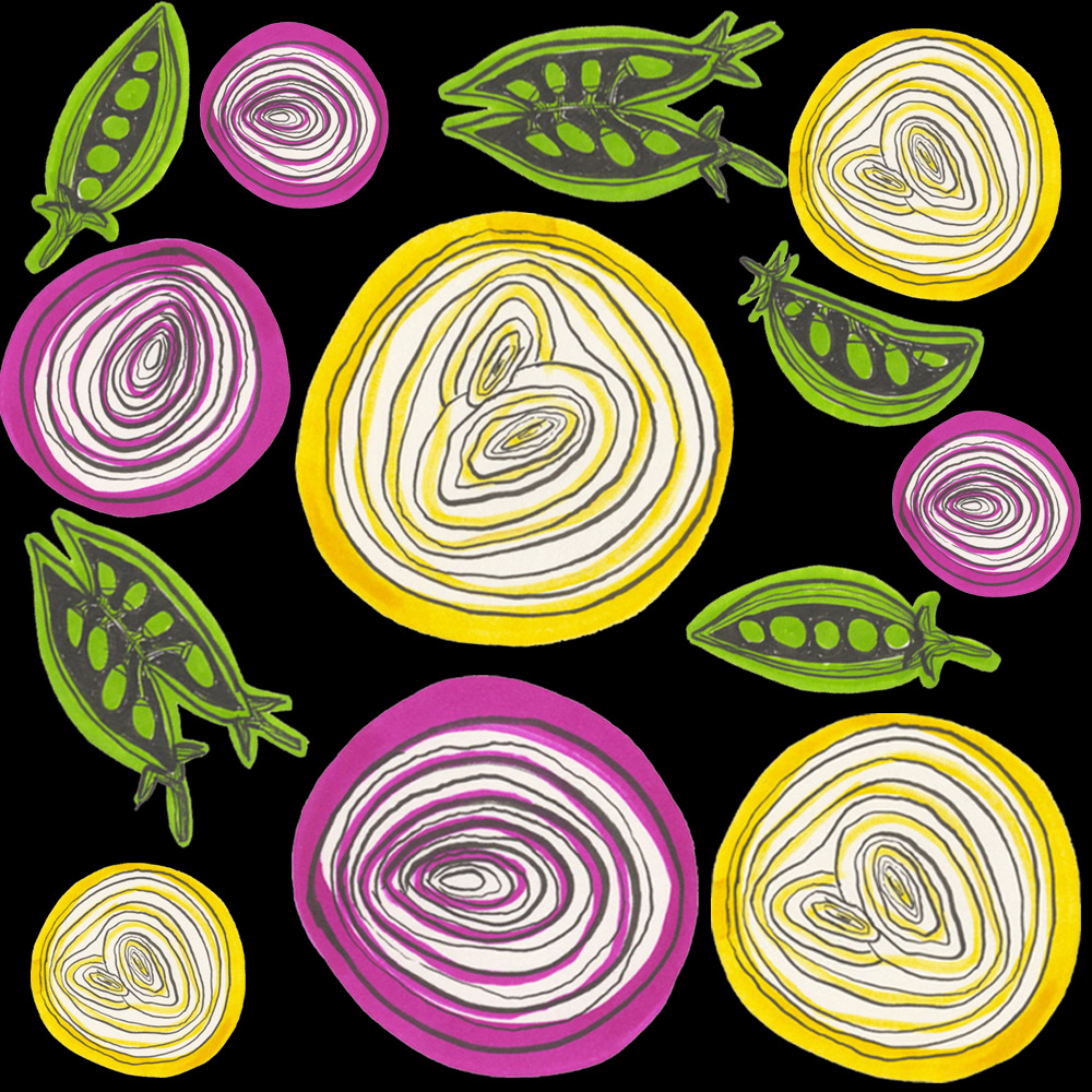 ILLUSTRATION  pattern design  surface design textile design  vegetables veggies