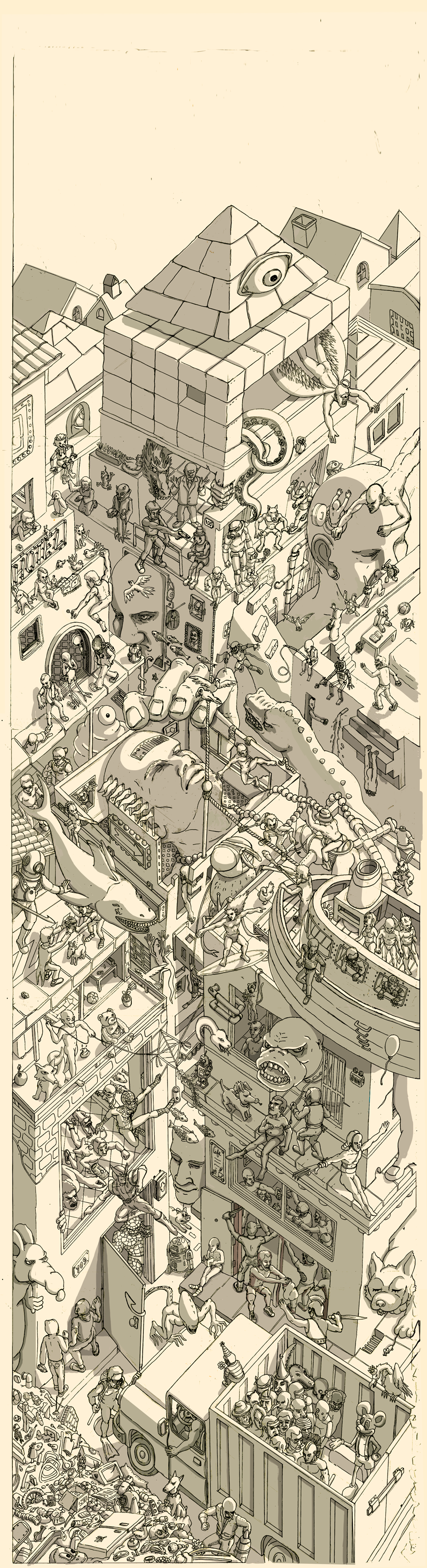 draw city doodle cuadro peru lima ciudad poster afiche crazy subrrealismo dreams fantasy onirico sueño