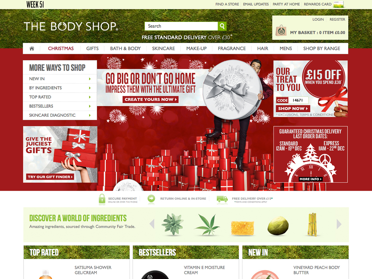 Homepages the body shop ux UI