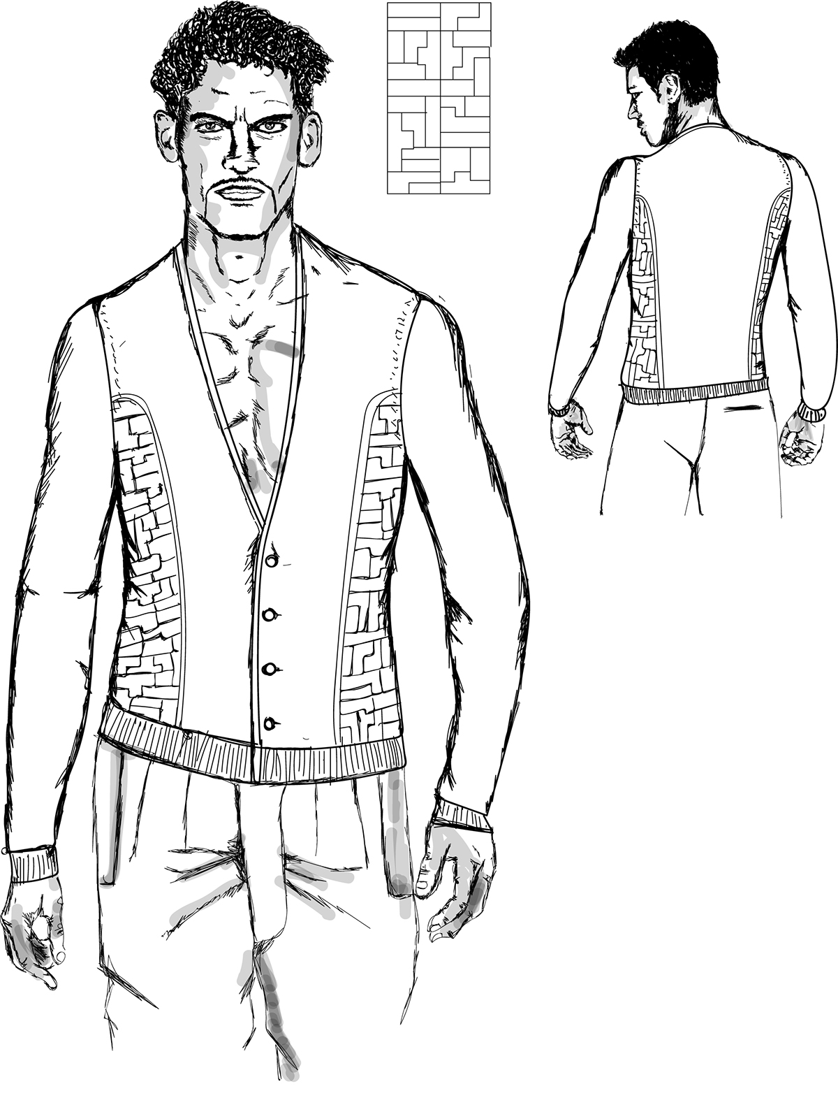 maglieria  knitwear moda cool man men Illustrator graphic