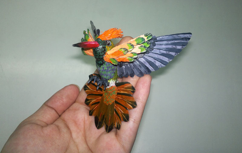 passerines Splendidfairywren tuftedcoquette birdart wildlifeart clay paper India birds birdsculpture sculpture