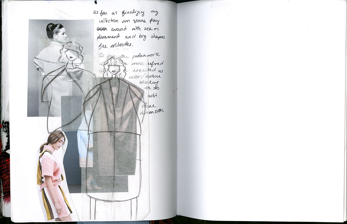 concept development fashion design sketching Process Book