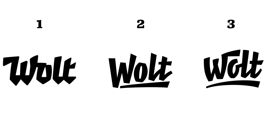 Wolt app lettering logo vector bezier