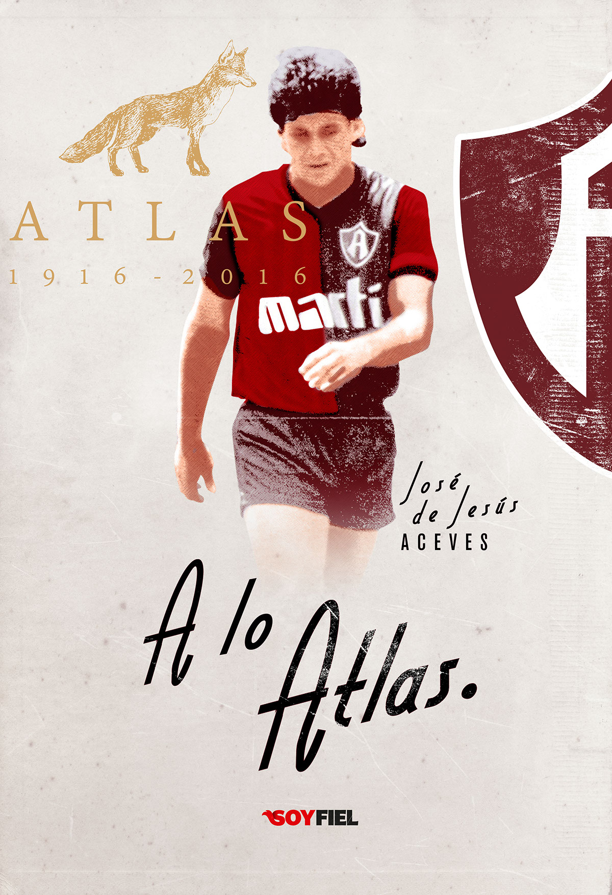 vintage Futbol ATLASFC rojinegro Advertising  art direction  campaign Creative Direction  soccer typography  