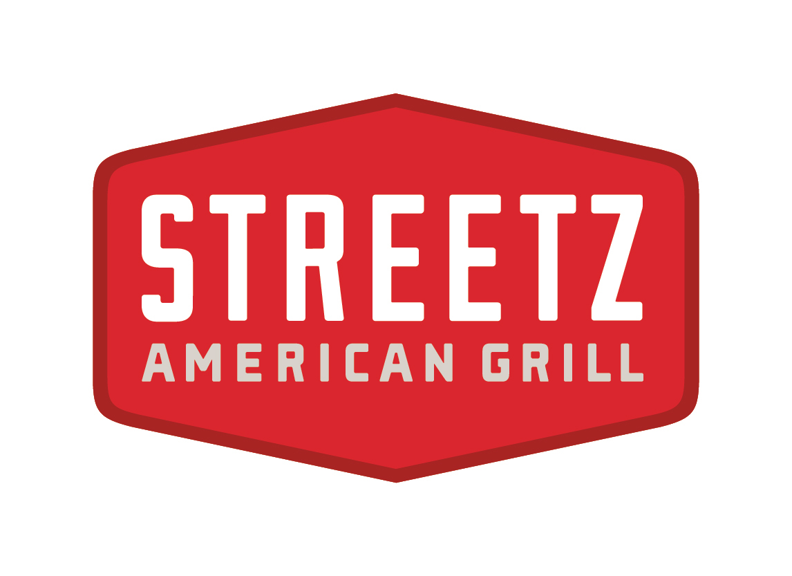 streetz american grill Street Food  RETAURANT red Signage menu exterior black pattern vintage Retail apparel