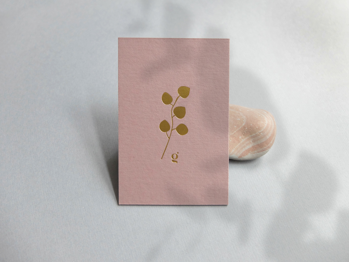 art direction  branding  business card graphic design  hotstamping Osteopath Stationery wellbeing gold