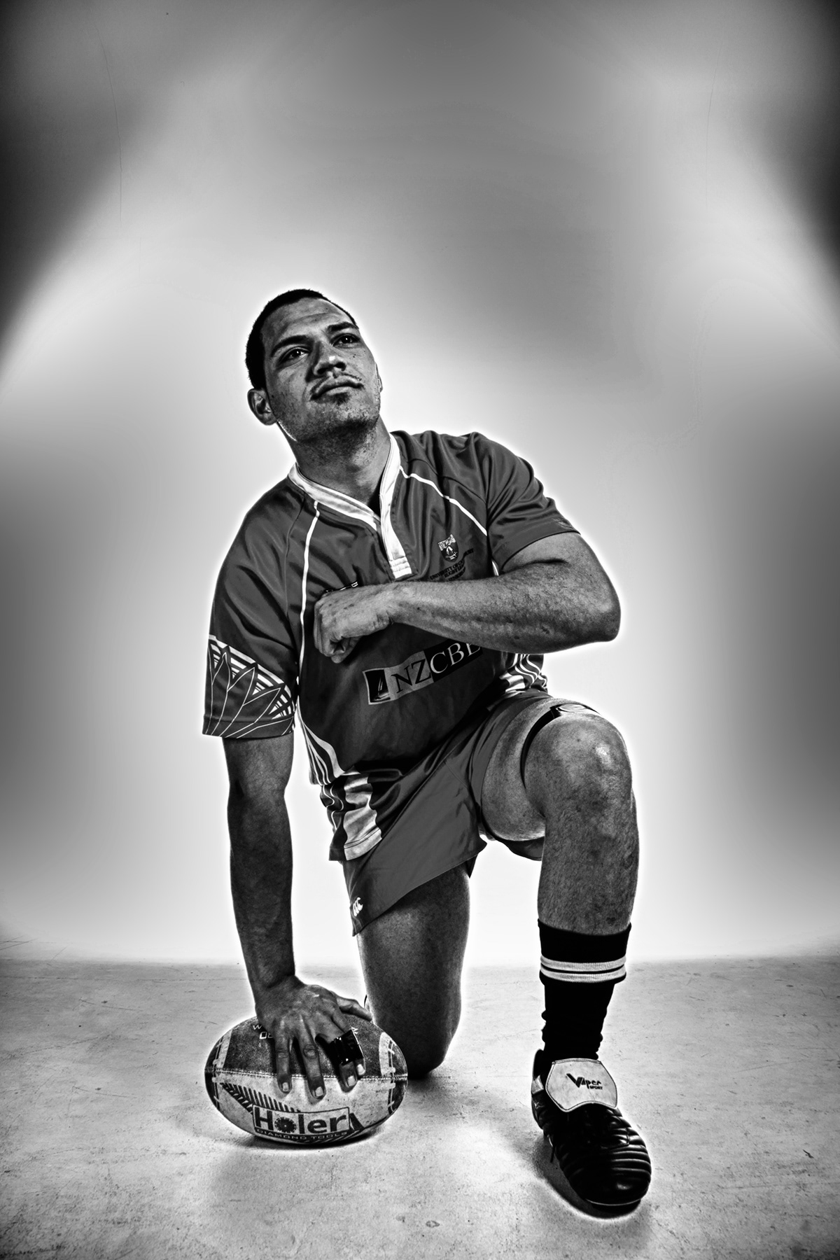 light model studio photo Rugby player ball sport tonga