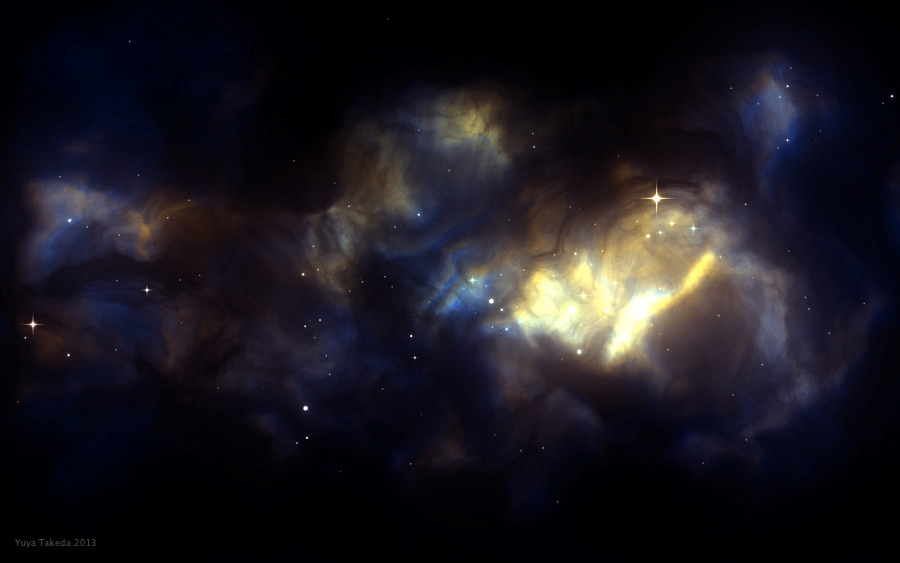Procedural generative nebulae Space 