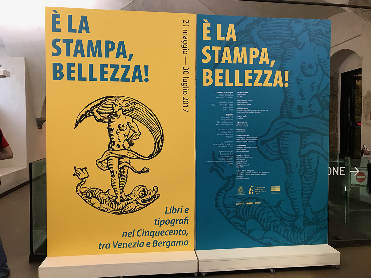 Exhibition  books classic books manuzio  early printing Venice bergamo incunabula
