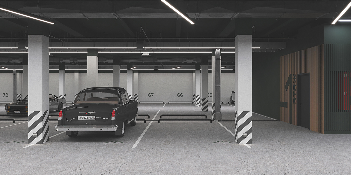 parking 3D visualization Render corona 3ds max