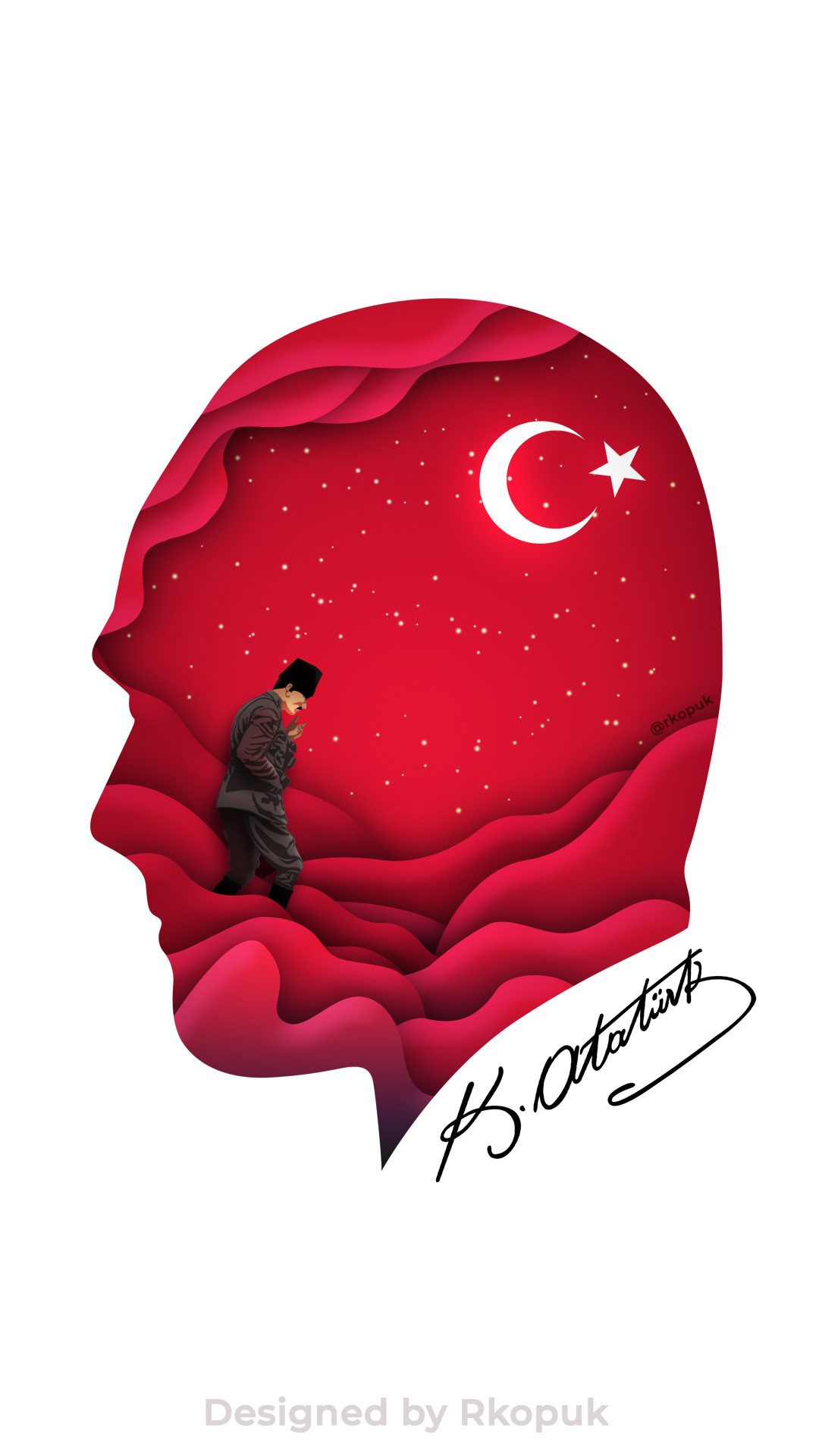 Ataturk Ataturk papercut poster