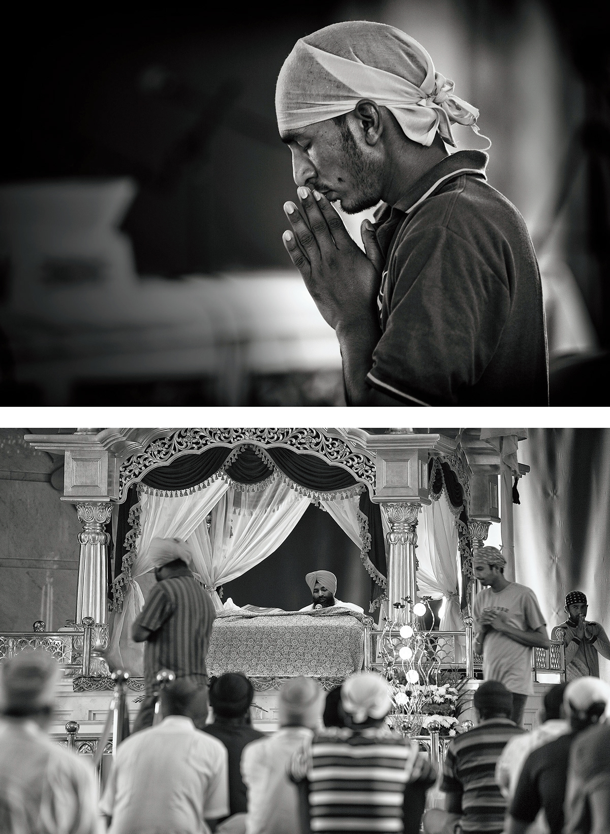 sikh religion faith temple gurdwara dubai UAE People Photography Documentary  black and white monochrome portraits faces prayer spirituality