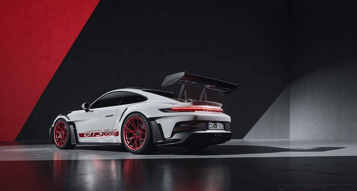 automotive   CGI Render visualization 3D redshift 911 GT3 supercar car Porsche