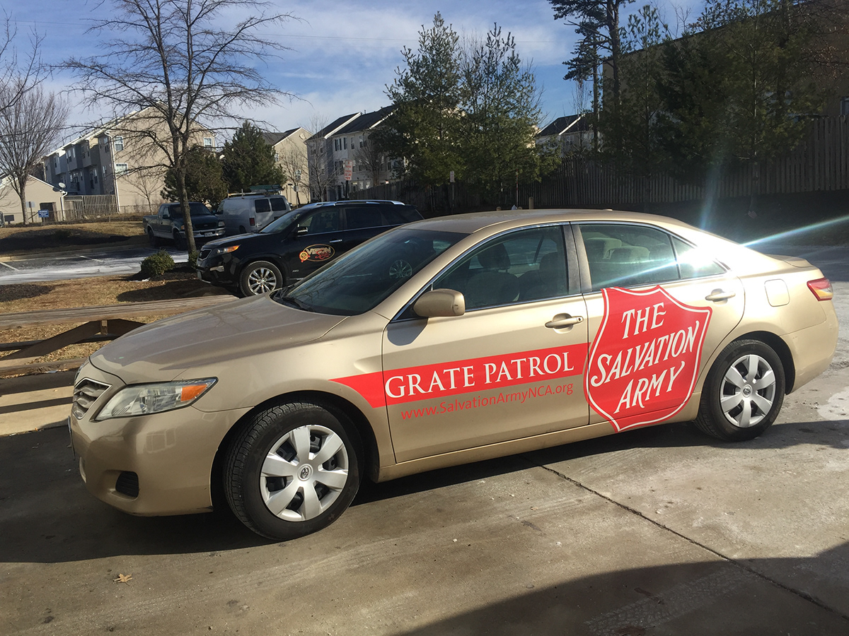 Vinyl graphics for The Salvation Army's "Grate Patrol" program.