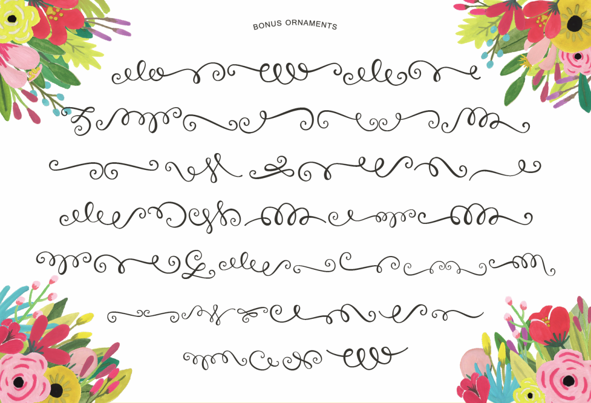 Script cursive font Typeface hand drawn hand made doodles ornament pretty sweet logo stationary invitatations type fonts