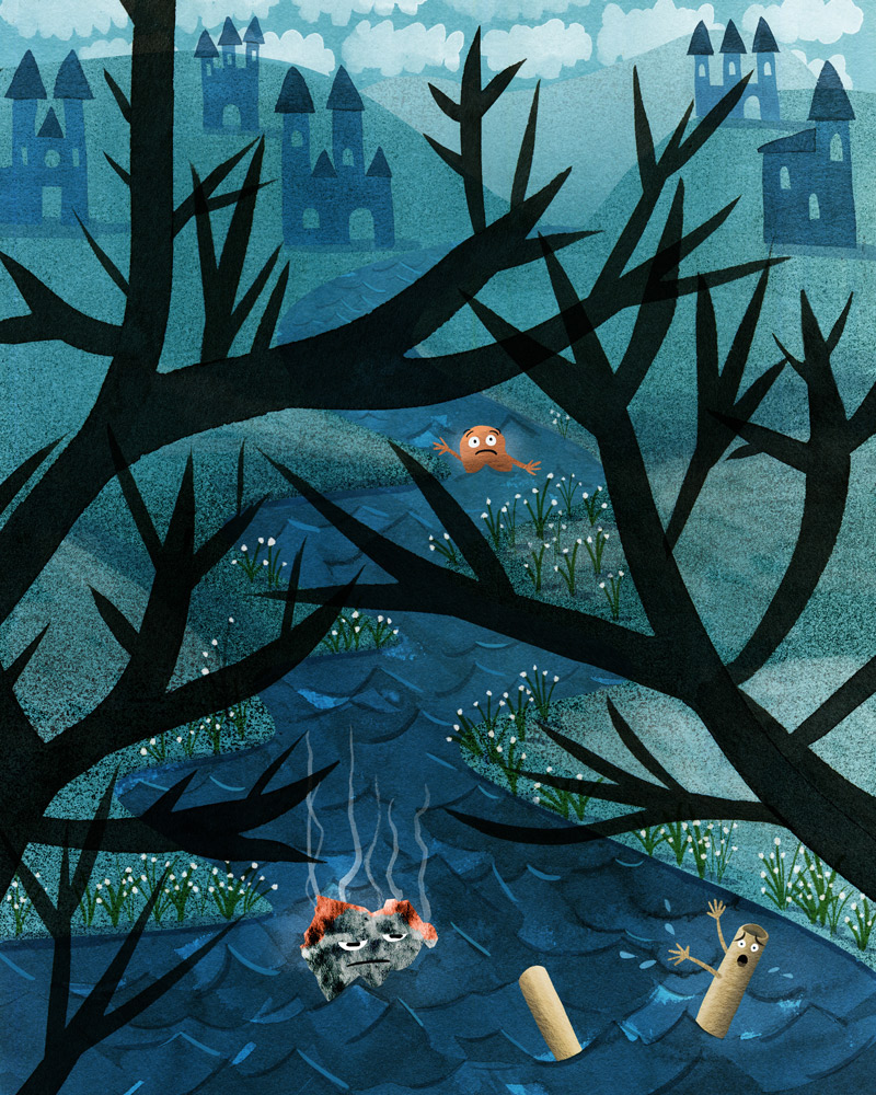 ILLUSTRATION  kidlitart fairy tales watercolor narrative Digital Art  collage kidlit gouache ink