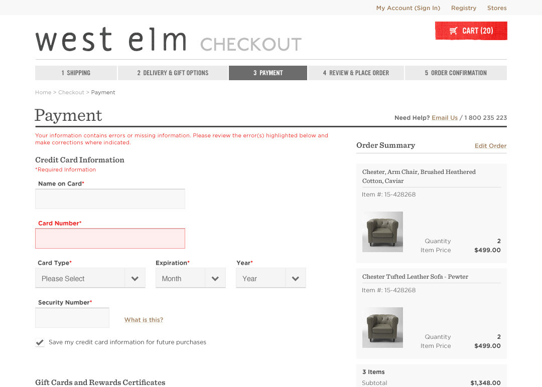 Williams-Sonoma west elm wireframes Website Responsive Design furniture