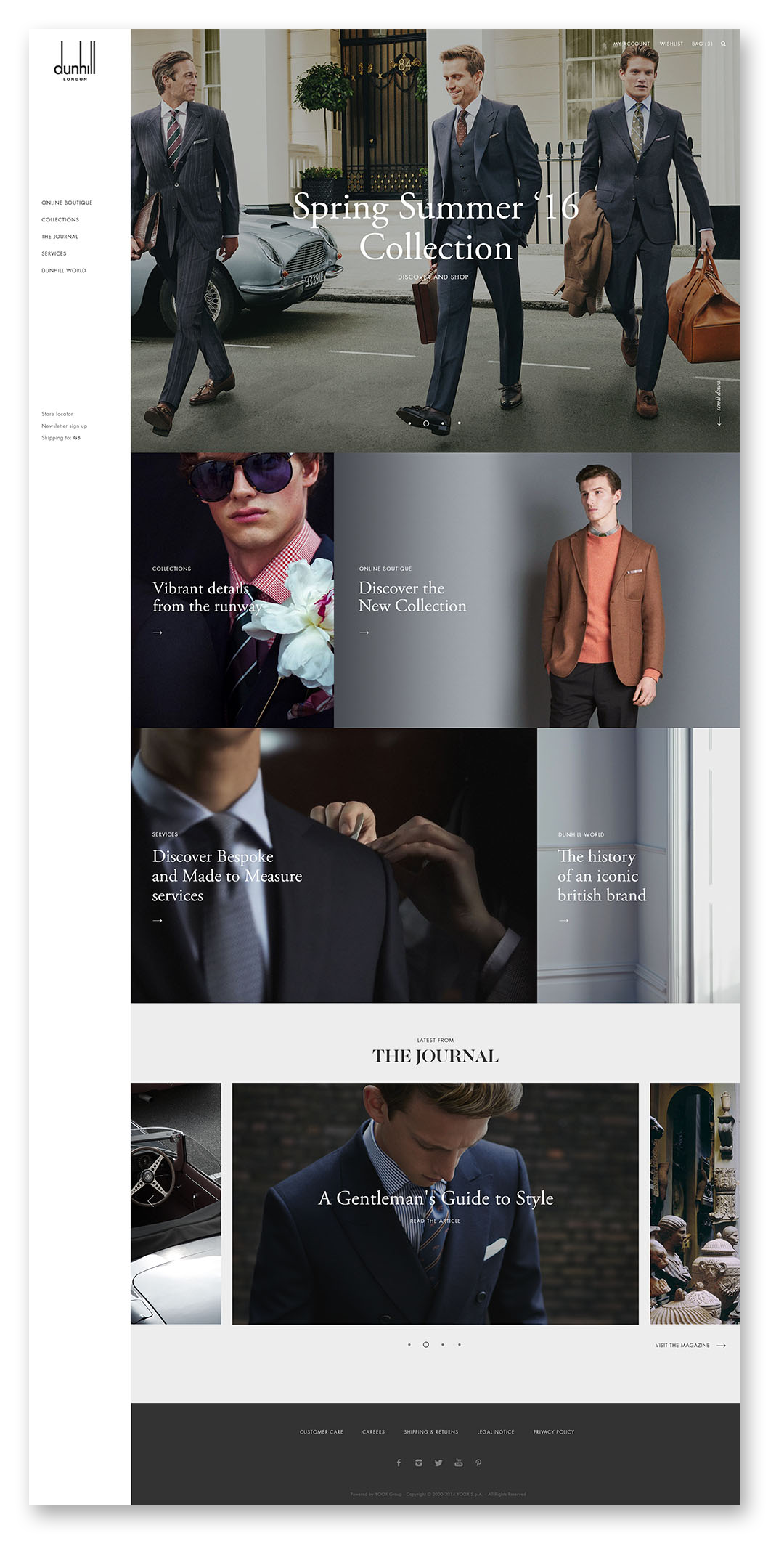 Dunhill Ecommerce british London boutique luxury