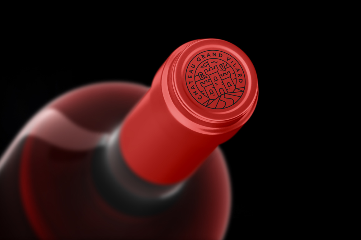 wine Mockup bottle Packaging beverage winery Label template psd mock-up