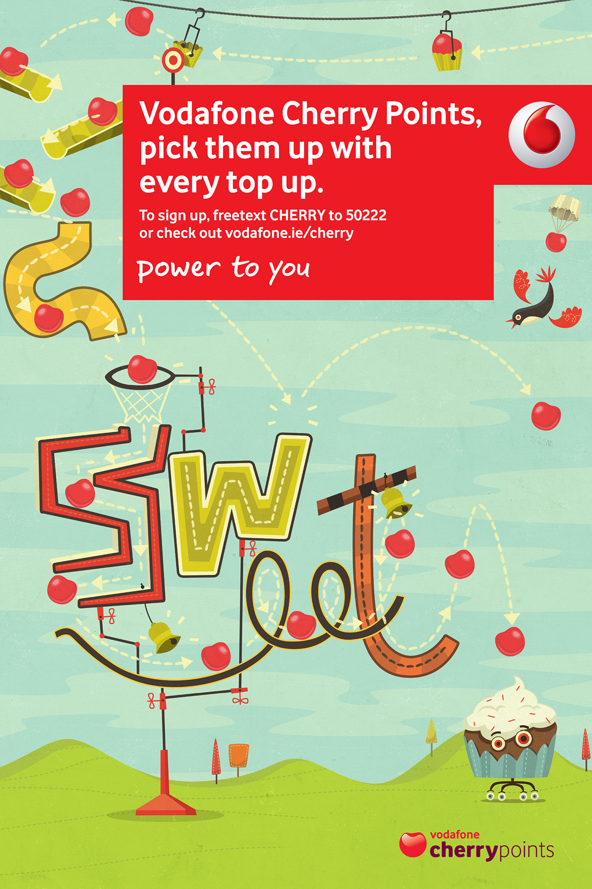 vodafone loyalty loyalty programme telecommunications fone power to you cherry points cupcakes