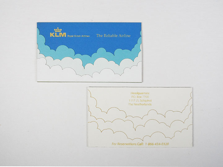 KLM business card laser cutting b-type design airline