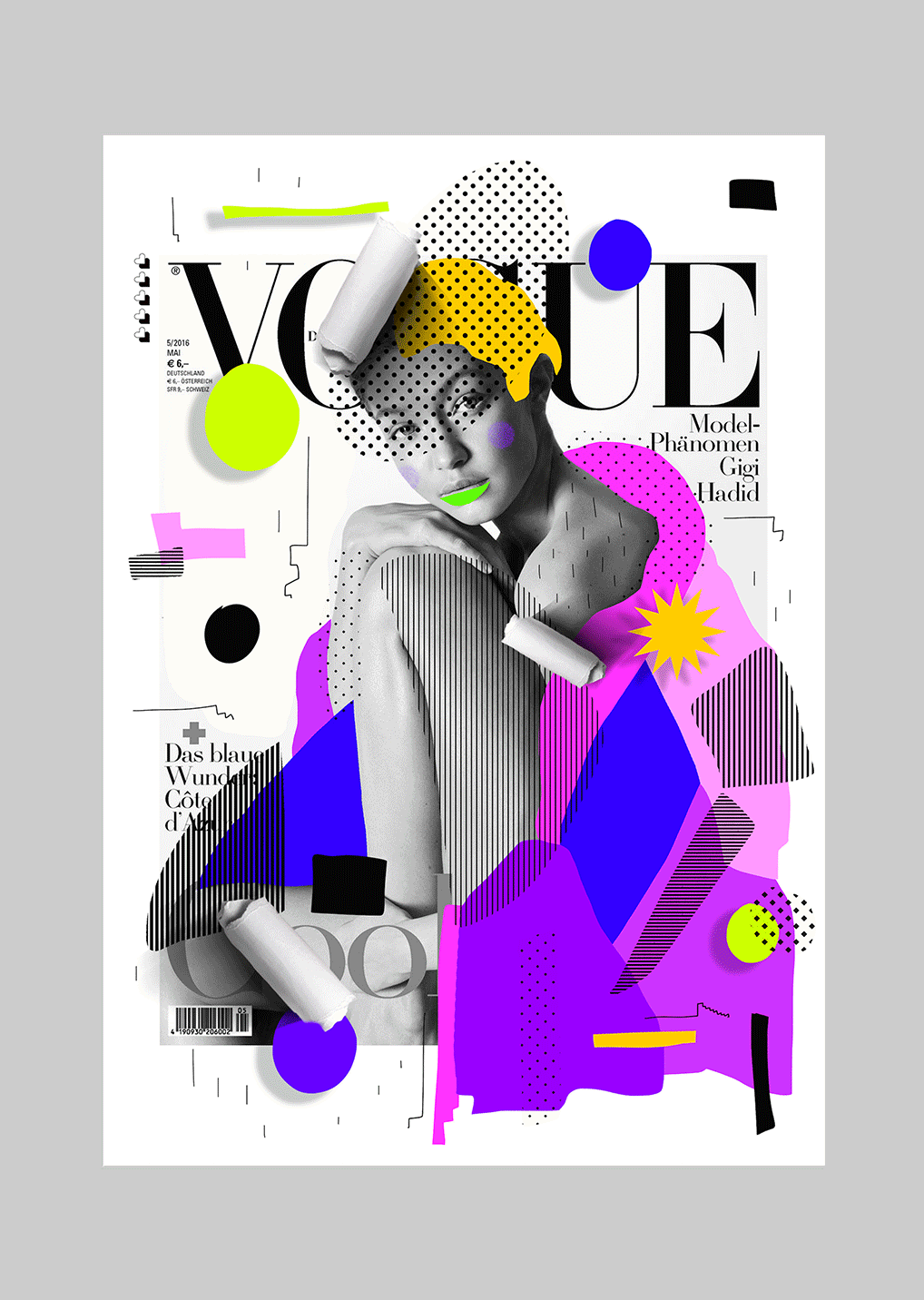 art vogue magazine motion gif London Fashion  cover collage poster