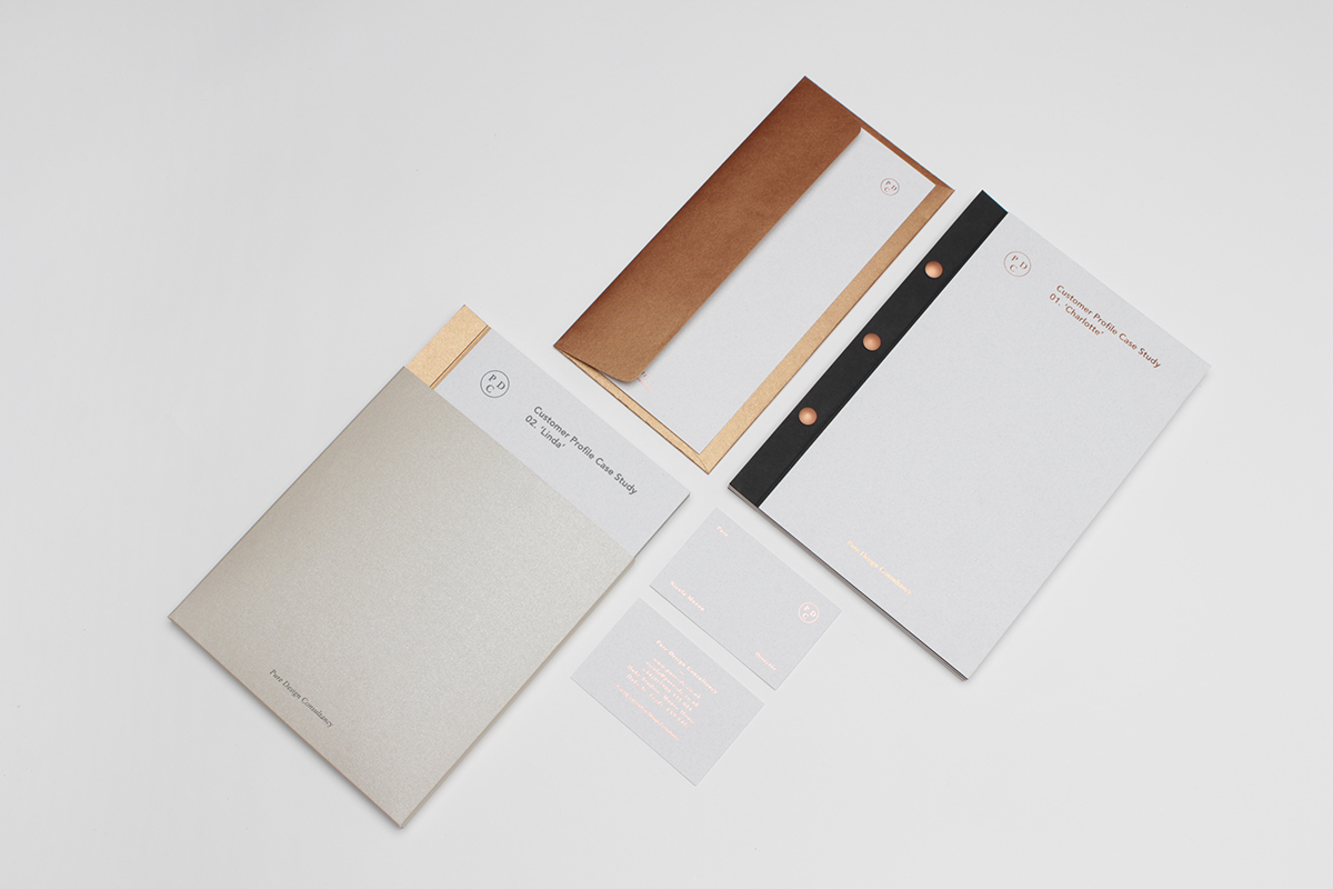 Stationery copper metallic screen printing books foil Interior print Collateral