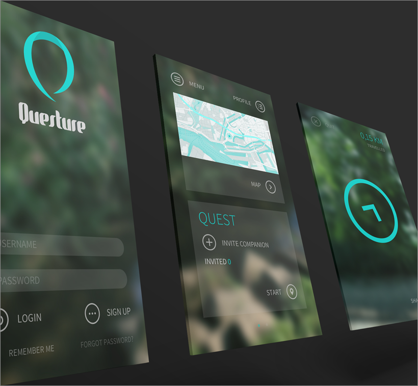 quest adventure game grid turquoise app Nature iphone apple user interface user experience interaction Web design mobile