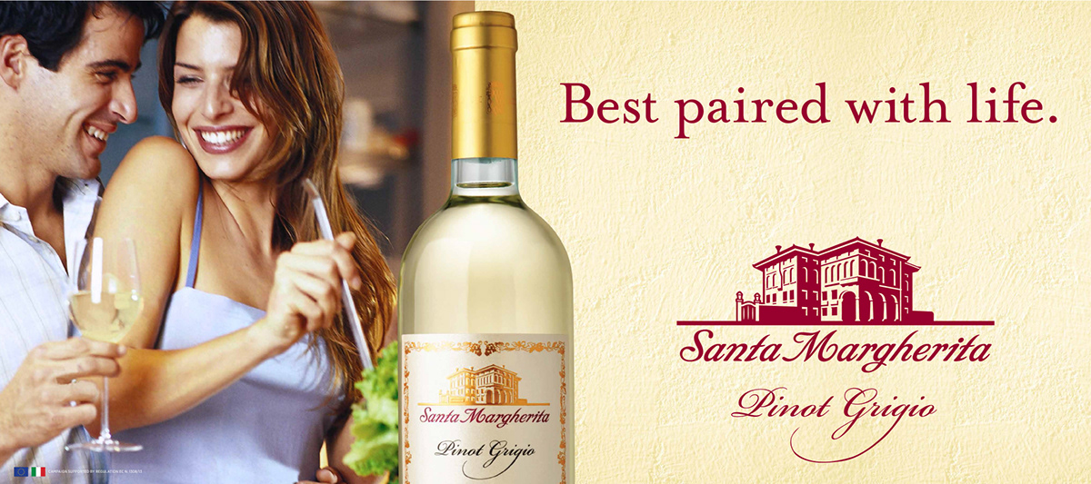 Santa Margherita wine pinot billlboard OOH digital social media magazine campaign alcohol TSA