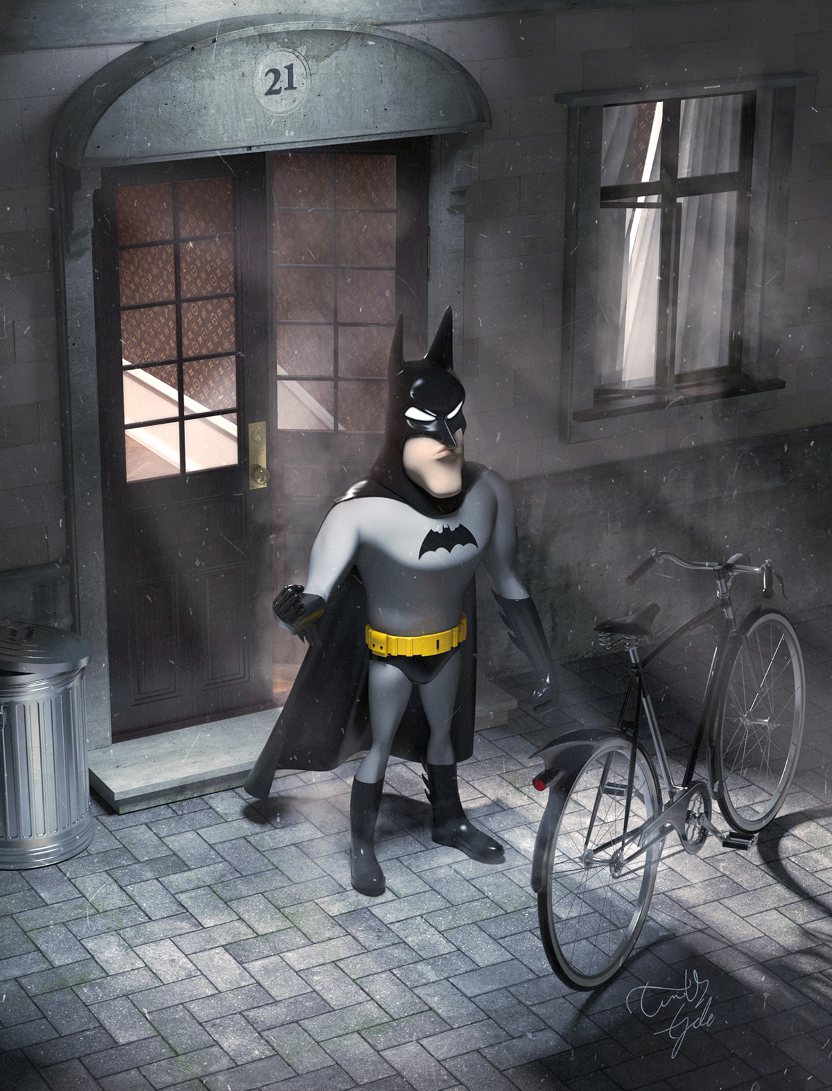 batman 3D poster timothy gale model joker Bike bat gotham THE DARK KNIGHT