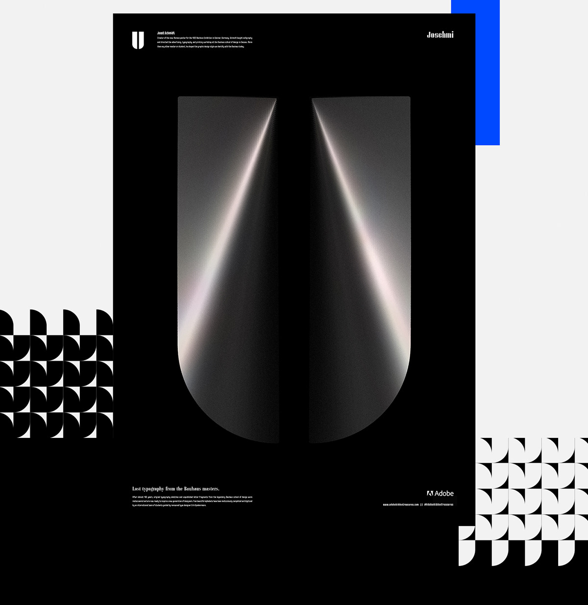 poster AdobeHiddenTreasures Bauhaus Dessau adobe fonts Joschmi minimal Black&white