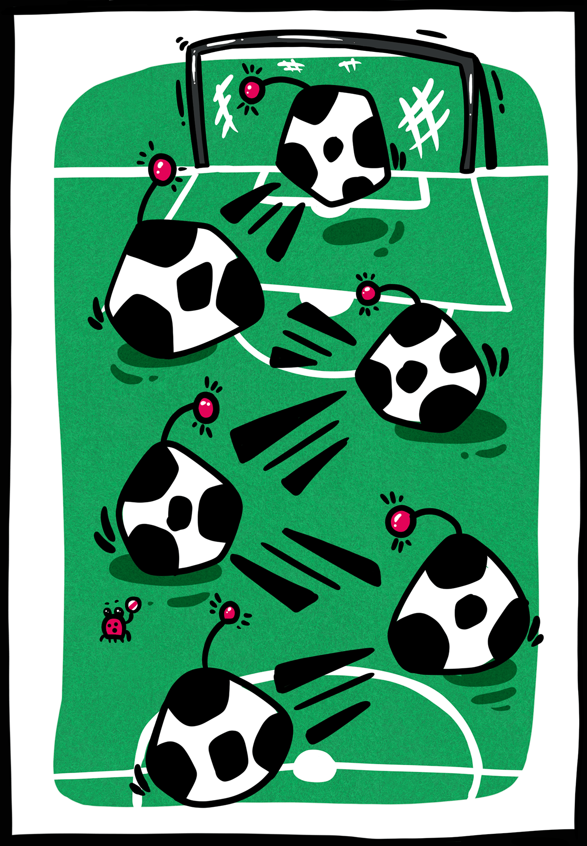 Image may contain: cartoon, ball and soccer
