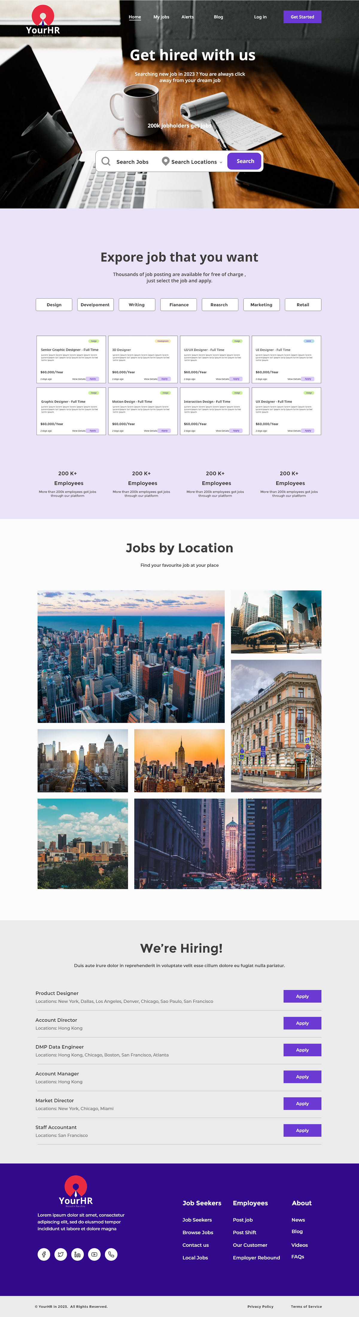 Website job portal Adobe XD Job Search hire Blog suggestions login job location job seeker