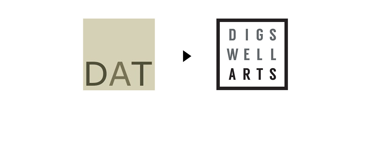 logo identity arts trust Digswell heritage artists minimal square Rebrand studio emerging black and white contemporary collaborate