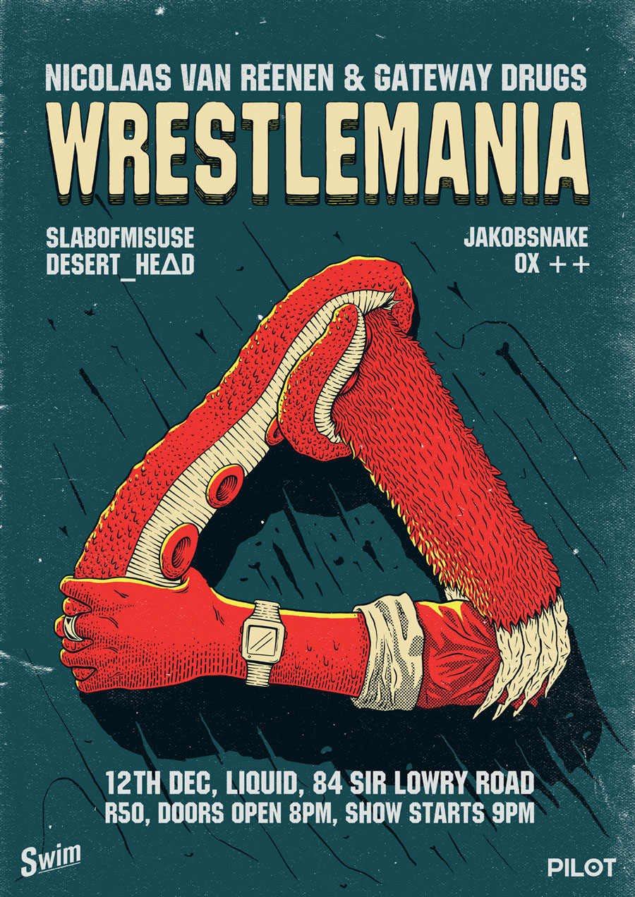 gig poster poster bands wrestlemania tentacle arm