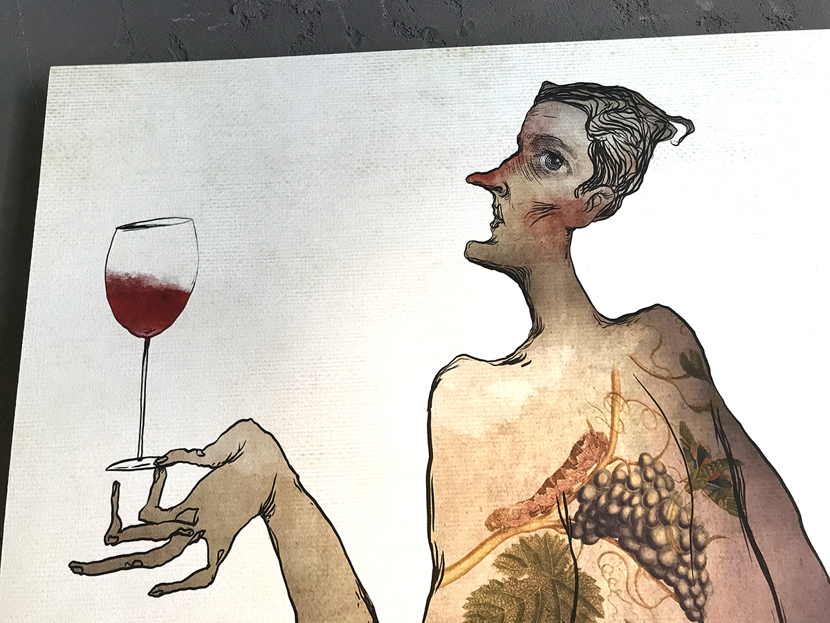 Suvla wines suvla Emaar Square restuarant wall Mural artworks wine gentlemen Lady