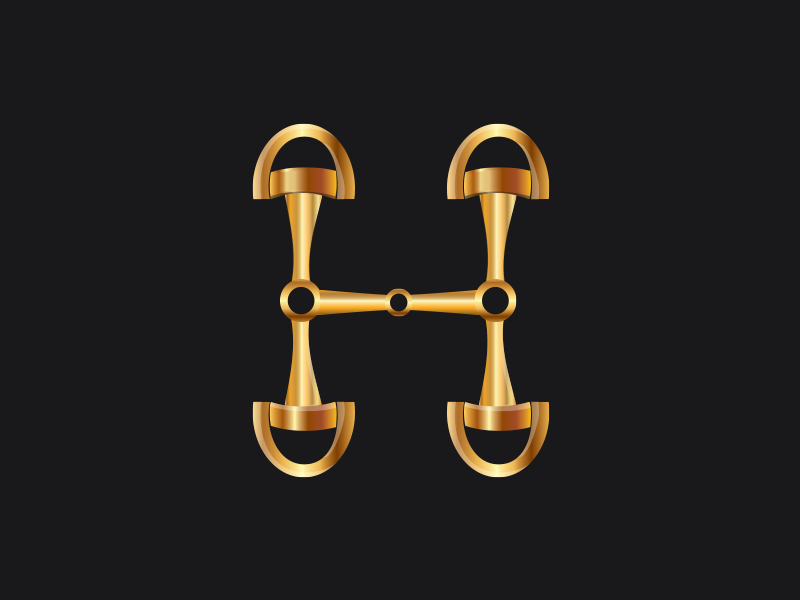 logo symbol Custom gold clean contemporary identity corporate accesories horse mark Rebrand shape letter