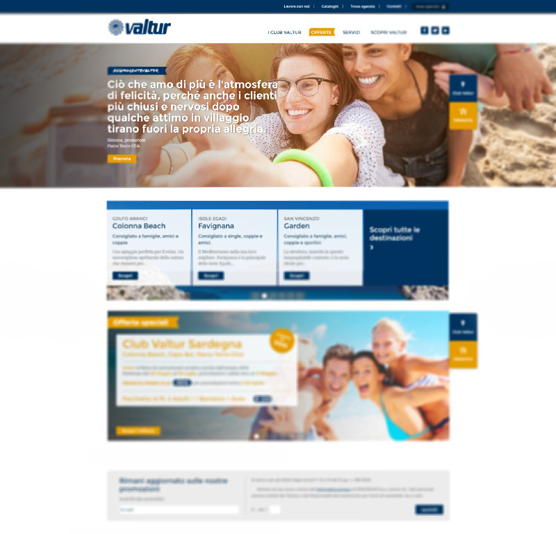 frontend valtur Holiday HTML css Responsive Adaptive