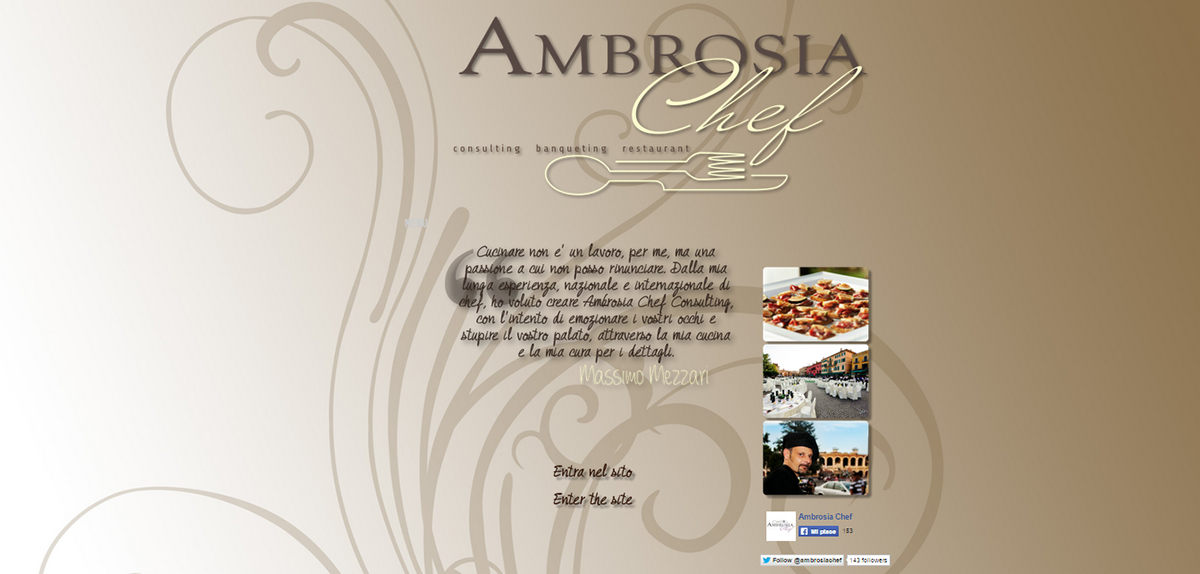 Website Ambrosia banqueting Food  company Italy verona class elegance Style