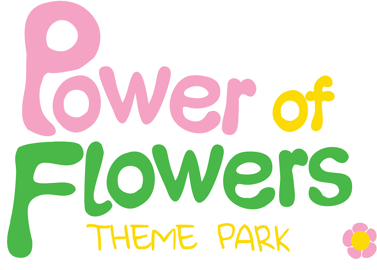 Theme Park power of flowers wayfinding icons logo