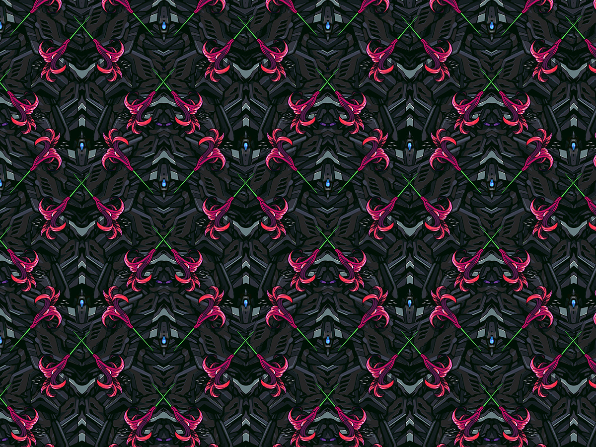 design Edouard Artus floral mecha original patterns Original wallpaper pattern pattern plants textile Wallpaper design