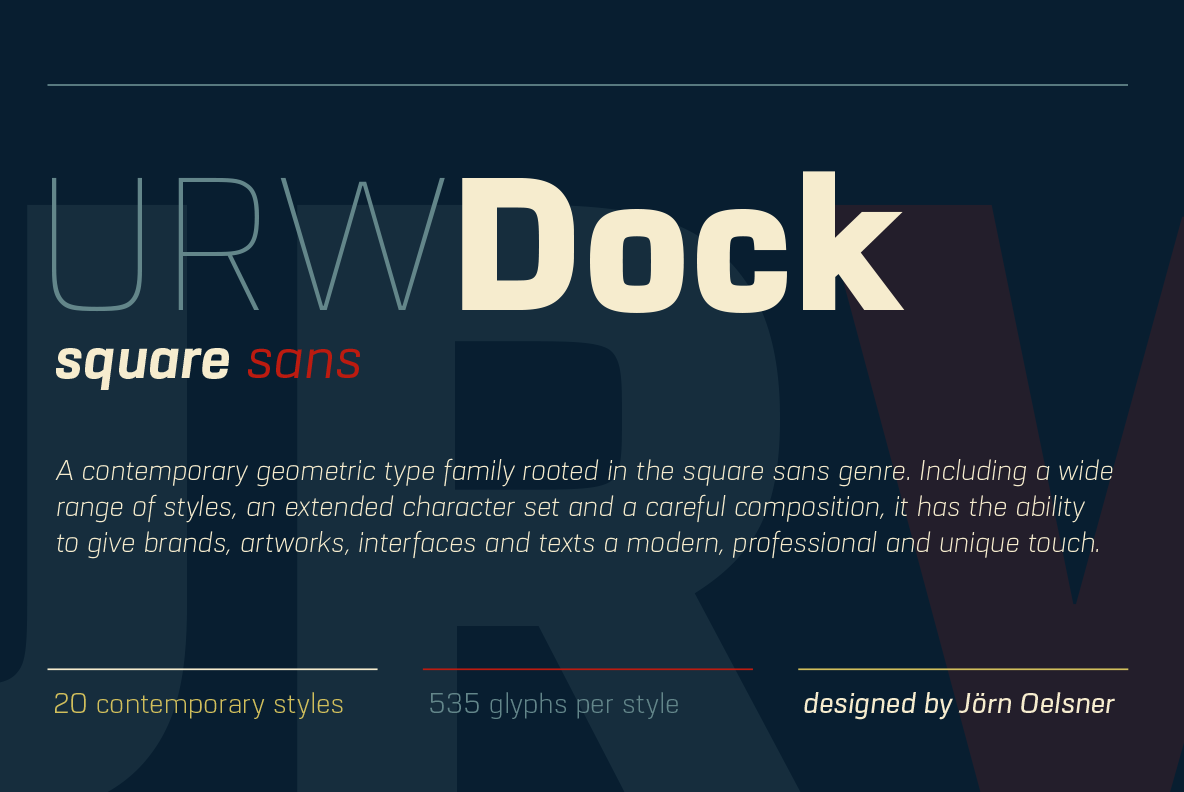 Adobe Portfolio geometric type design urw++ jörn oelsner oedesign sans serif urw URW dock URW Dock CONDENSED