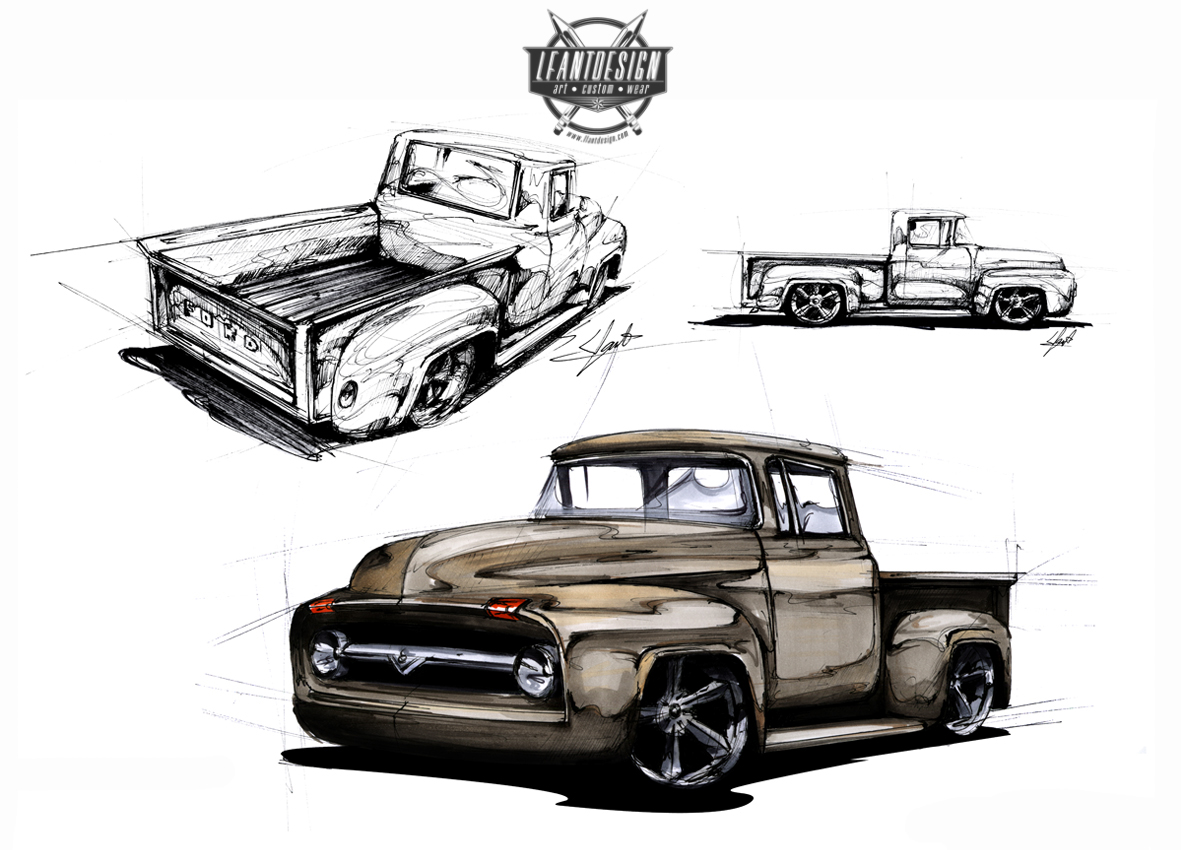 sketches car hot rod Custom muscle car