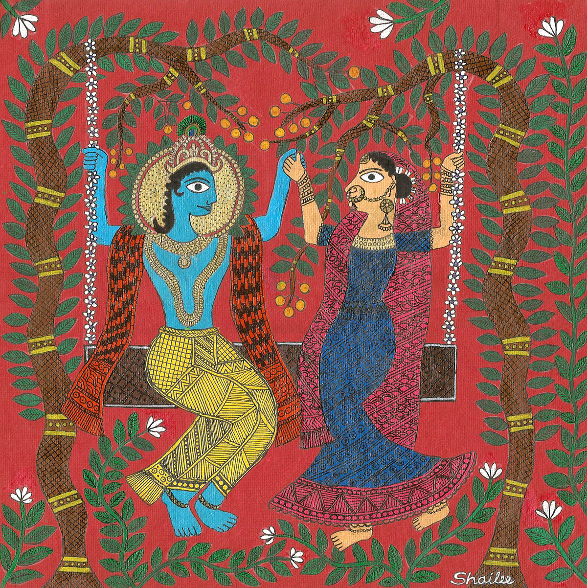 Indian folk art Paintings madhubani