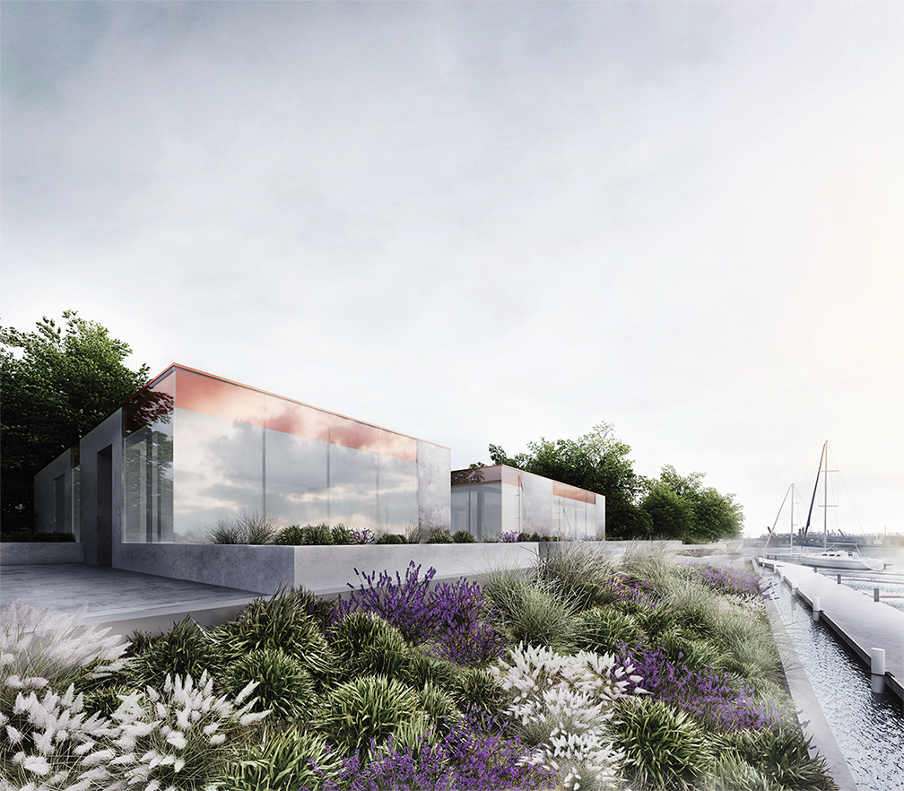 water sea sailing yacht Project Arch project architectural project CG CGart visualisation Arch visualisation cg artist public space fog sea grass