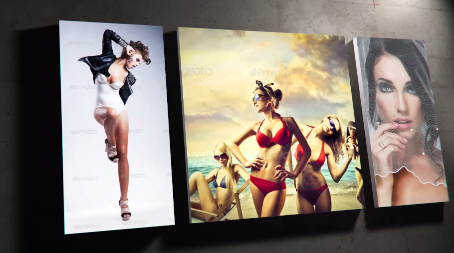 Art Gallery  photo showcase Video Slideshow presentation video gallery Concrete Wall template Project
