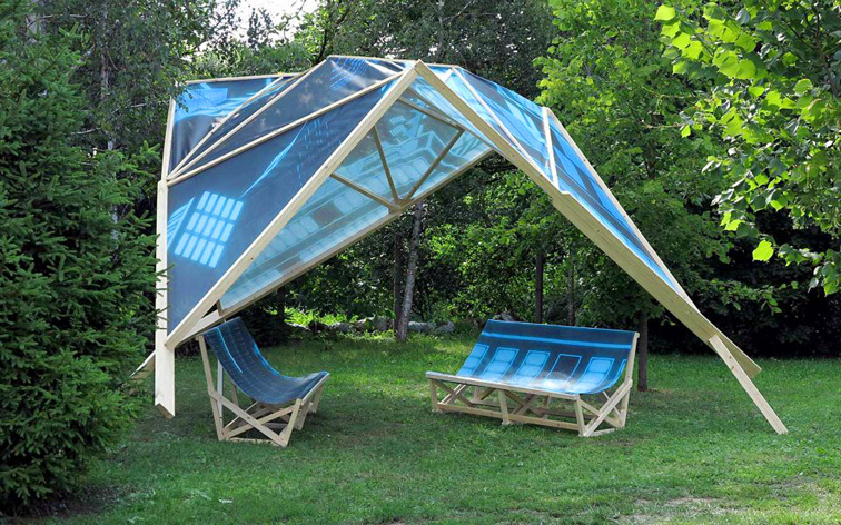 shading tent hello wood Laszlo Tamas Tamas Laszlo sziget upcycling Medence Csoport Dédestapolcsány Fanni Ungar