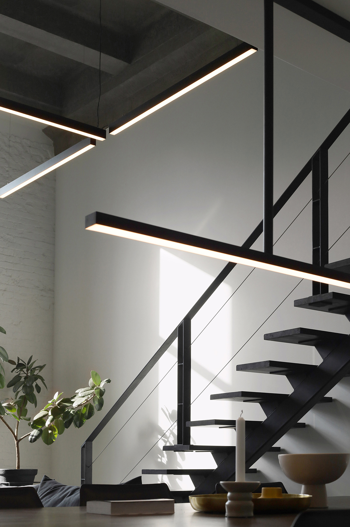 apartments industrial LOFT minimal architecture interior design  showroom duplex apartment stairs concrete