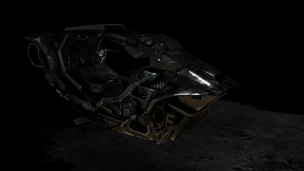 Vehicle 3D modeling texturing futuristic sci-fi Jin Jo